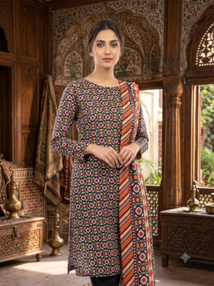 Ethnic Paisley & Polka Dot Straight Shirt