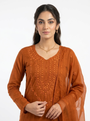 Monochromatic Burnt Orange Dress