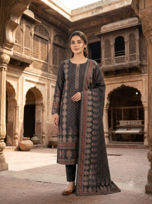 Rust Block Motif Dress