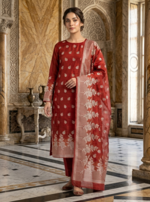 Midnight Bloom – 3-Piece Printed Summer Suit
